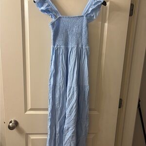 Light Blue Smocked Maxi Dress
